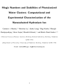 Cover page: Magic Numbers and Stabilities of Photoionized Water Clusters: Computational and Experimental Characterization of the Nanosolvated Hydronium Ion