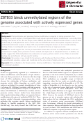 Cover page: ZBTB33 binds unmethylated regions of the genome associated with actively expressed genes