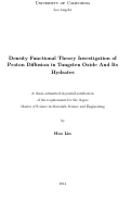 Cover page: Density Functional Theory Investigation of Proton Diffusion in Tungsten Oxide And Its Hydrates