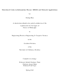 Cover page: Structured Codes in Information Theory: MIMO and Network Applications