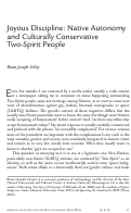 Cover page: Joyous Discipline: Native Autonomy and Culturally Conservative Two-Spirit People