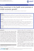 Cover page: Does investment in the health sector promote or inhibit economic growth?