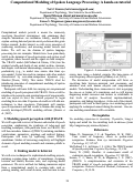 Cover page: Computational Modeling of Spoken Language Processing