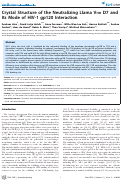 Cover page: Crystal Structure of the Neutralizing Llama VHH D7 and Its Mode of HIV-1 gp120 Interaction