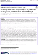 Cover page: Influence of blood meal and age of mosquitoes on susceptibility to pyrethroids in Anopheles gambiae from Western Kenya