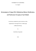 Cover page: Determinants of Unique DNA Methylation, Histone Modification, and Nucleosome Occupany at CpG Islands
