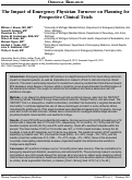 Cover page: The Impact of Emergency Physician Turnover on Planning for Prospective Clinical Trials