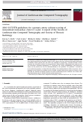 Cover page: 2016 SCCT/STR guidelines for coronary artery calcium scoring of noncontrast noncardiac chest CT scans