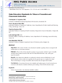 Cover page: State Education Standards for Tobacco Prevention and Classroom Instruction