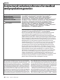 Cover page: A structural variation reference for medical and population genetics