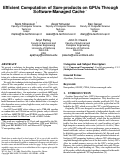 Cover page: Efficient Computation of Sum-products on GPUs Through Software-Managed Cache