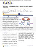 Cover page: Observation of an Intermediate to H<sub>2</sub> Binding in a Metal-Organic Framework.