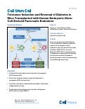 Cover page: Tolerance Induction and Reversal of Diabetes in Mice Transplanted with Human Embryonic Stem&nbsp;Cell-Derived Pancreatic Endoderm