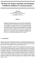 Cover page: The Rescorla-Wagner Algorithm and Maximum Likelihood Estimation of Causal Parameters