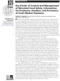 Cover page of Key Points of Control and Management of Microbial Food Safety: Information for Producers, Processors, and Handlers of Fresh Market Tomatoes