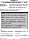 Cover page: Variations in Cardiac Arrest Regionalization in California