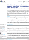 Cover page: MicroRNA-203 represses selection and expansion of oncogenic Hras transformed tumor initiating cells.