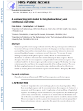 Cover page: A semivarying joint model for longitudinal binary and continuous outcomes