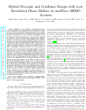 Cover page: Hybrid Precoder and Combiner Design With Low-Resolution Phase Shifters in mmWave MIMO Systems