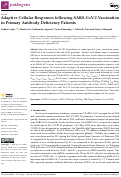 Cover page: Adaptive Cellular Responses following SARS-CoV-2 Vaccination in Primary Antibody Deficiency Patients.