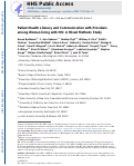 Cover page: Patient Health Literacy and Communication with Providers Among Women Living with HIV: A Mixed Methods Study