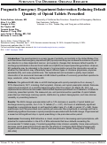 Cover page: Pragmatic Emergency Department Intervention Reducing Default Quantity of Opioid Tablets Prescribed