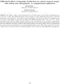 Cover page: Differential effects of dopamine dysfunction on context usage in people with autism and schizophrenia: A computational exploration