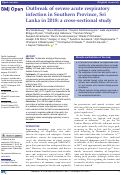 Cover page: Outbreak of severe acute respiratory infection in Southern Province, Sri Lanka in 2018: a cross-sectional study