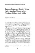 Cover page: Trappers' Brides and Country Wives: Native American Women in the Paintings of Alfred Jacob Miller