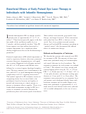 Cover page: Beneficial Effects of Early Pulsed Dye Laser Therapy in Individuals with Infantile Hemangiomas