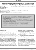 Cover page: Timely Diagnosis of Pneumoperitoneum by Point-of-care Ultrasound in the Emergency Department: A Case Series