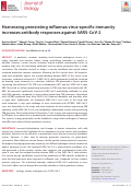 Cover page: Harnessing preexisting influenza virus-specific immunity increases antibody responses against SARS-CoV-2.