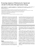 Cover page: Promoting Adoption of Medication for Opioid and Alcohol Use Disorders Through System Change.