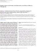 Cover page: Episodic Memory for Dynamic Social Interaction Across Phase of Illness in Schizophrenia.