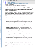 Cover page: Inhibition of Pancreatic Carcinoma Growth Through Enhancing ω-3 Epoxy Polyunsaturated Fatty Acid Profile by Inhibition of Soluble Epoxide Hydrolase.