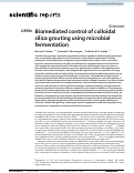 Cover page: Biomediated control of colloidal silica grouting using microbial fermentation.