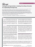 Cover page: Challenges and Opportunities to Updating Prescribing Information for Longstanding Oncology Drugs