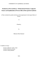 Cover page: Evaluation of Porous Silicon - Perfluorinated Polymer Composite Sensors and Optimization of Porous Silicon Microparticle Synthesis