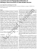 Cover page: Low-cost and low-topography fabrication of multilayer interconnections for microfluidic devices