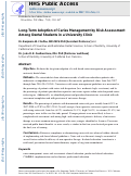 Cover page: Long‐Term Adoption of Caries Management by Risk Assessment Among Dental Students in a University Clinic