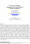 Cover page: Two Paths to Populism: Explaining Peru’s First Episode of Populist Mobilization