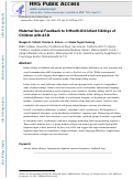 Cover page: Maternal Vocal Feedback to 9‐Month‐Old Infant Siblings of Children with ASD