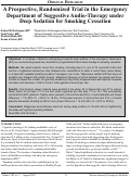 Cover page: A Prospective, Randomized Trial in The Emergency Department Of Suggestive Audio-Therapy Under Deep Sedation for Smoking Cessation