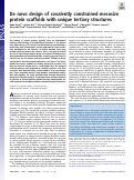 Cover page: De novo design of covalently constrained mesosize protein scaffolds with unique tertiary structures