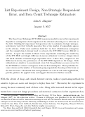 Cover page: List Experiment Design, Non-Strategic Respondent Error, and Item Count Technique Estimators