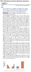 Cover page: 256 Association of Glycemic Control Level with the Clinical Manifestation of Kidney Injury Among Patients with Diagnosed Diabetes