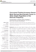 Cover page: Concurrent Training Increases Serum Brain-Derived Neurotrophic Factor in Older Adults Regardless of the Exercise Frequency