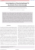 Cover page: Investigation of bacteriophage T4 by atomic force microscopy