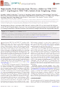 Cover page: High-Quality Draft Genomes from Thermus caliditerrae YIM 77777 and T. tengchongensis YIM 77401, Isolates from Tengchong, China