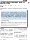 Cover page: The human orphan nuclear receptor tailless (TLX, NR2E1) is druggable.